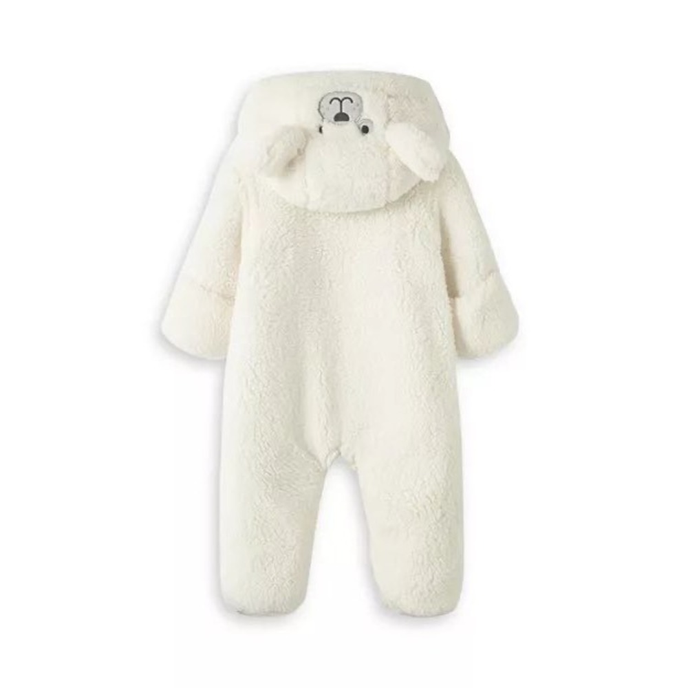 Little Me Unisex Baby Fuzzy Fleece Winter Pram‎ Suit Size 3 to 6 Months Cream